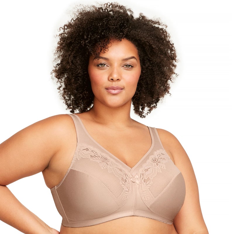 Glamorise Full Figure Plus Size MagicLift Minimizer Bra Wirefree #1003 CafÃ© - Image 4
